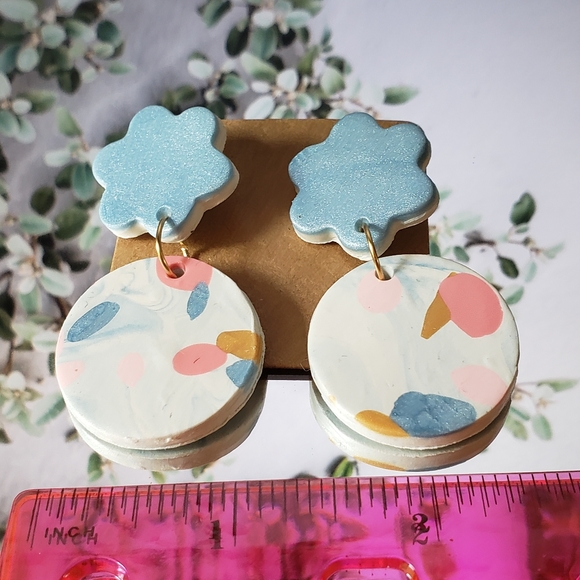 Handmade polymer clay earrings - Picture 2 of 8